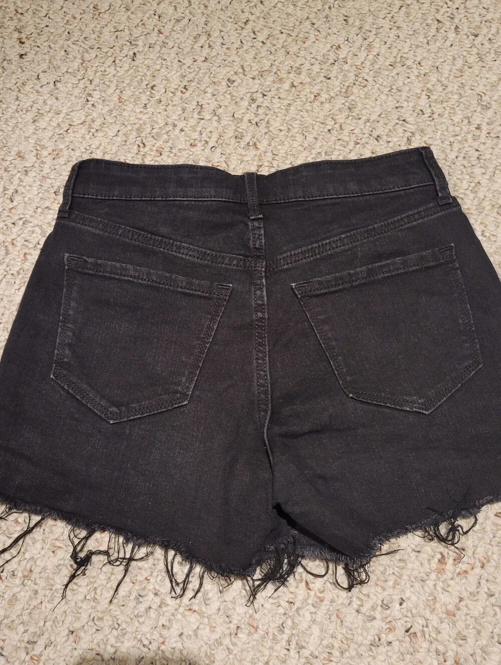 Old Navy Black Frayed High-Rise Shorts & Blue Cuffed Denim Shorts - Picture 8 of 8